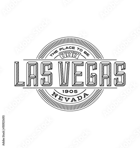 las vegas, nevada linear emblem design for t shirts and stickers