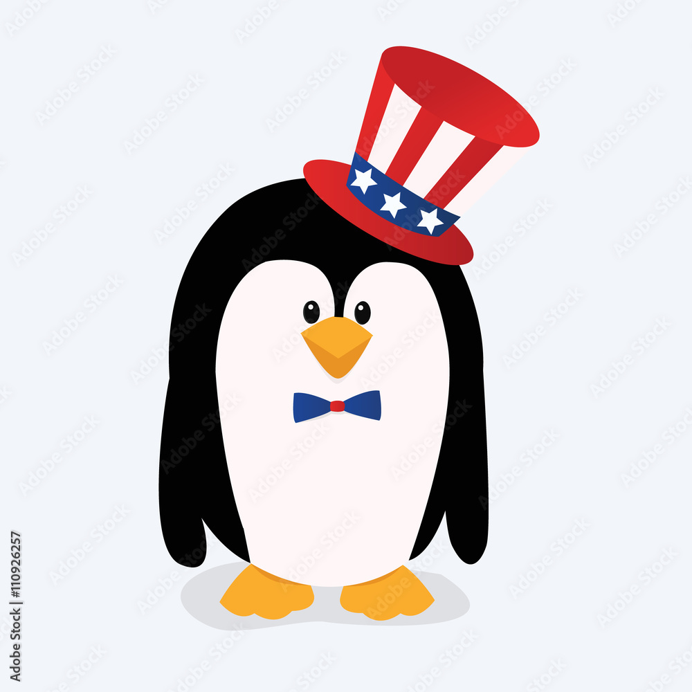 Obraz premium Patriotic penguin