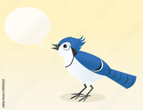 Blue jay with speech bubble