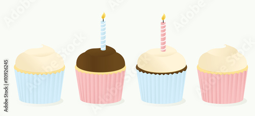 Four different cupcakes
