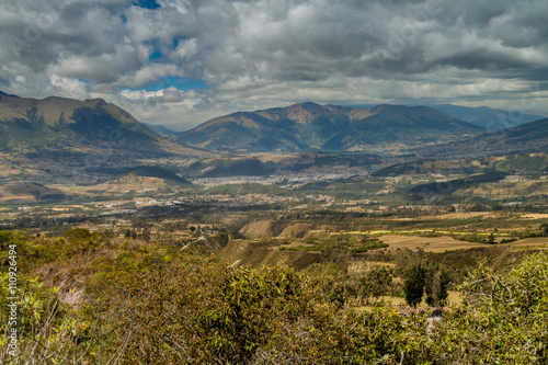 View of a countryside around Otavalo, Ecuador