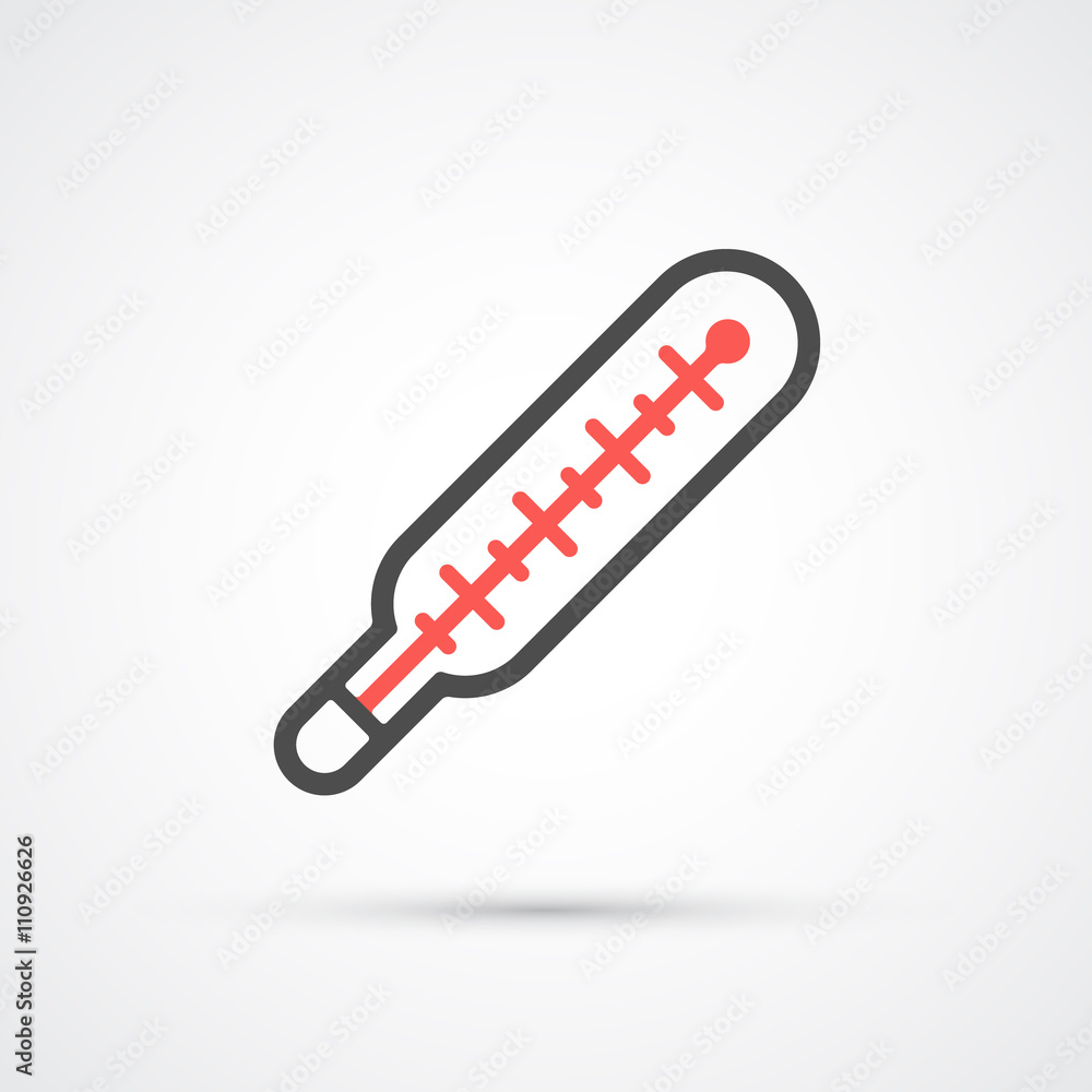 Medical thermometer flat icon. Vector Medical thermometer flat icon. Vector