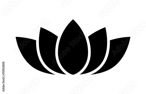 Lotus flower blossom flat icon for apps and websites
