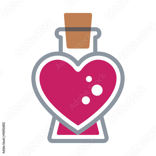 Pink color Love / seduction potion flat icon for apps and websites