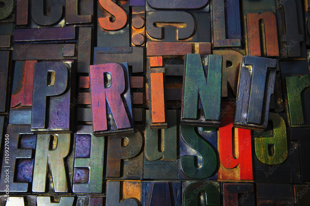 © Connect Images - Letterpress letters spelling the word Print