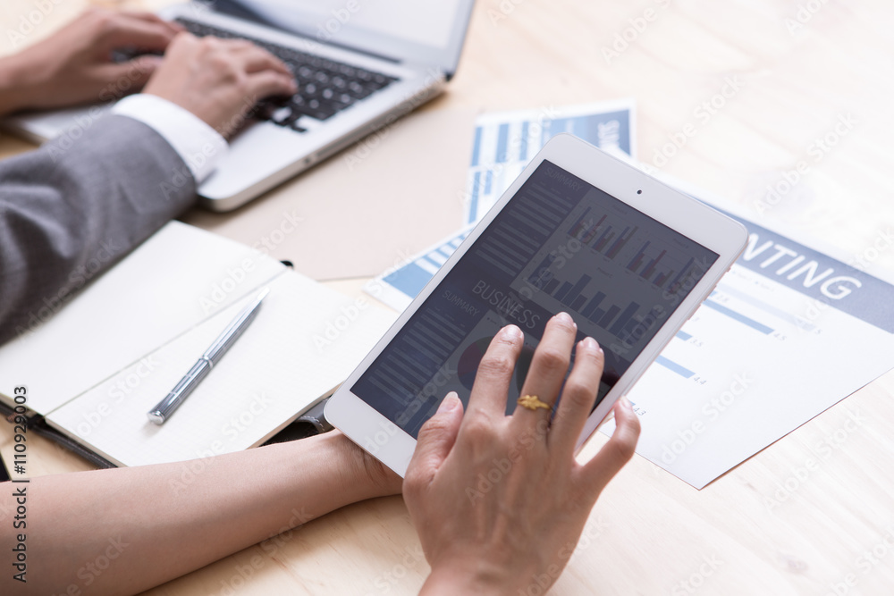 Business Team Brainstorming Data Target Financial Concept Business Team Brainstorming Data Target Financial Concept