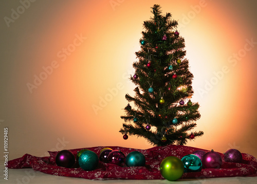 Christmas tree and decorations photo