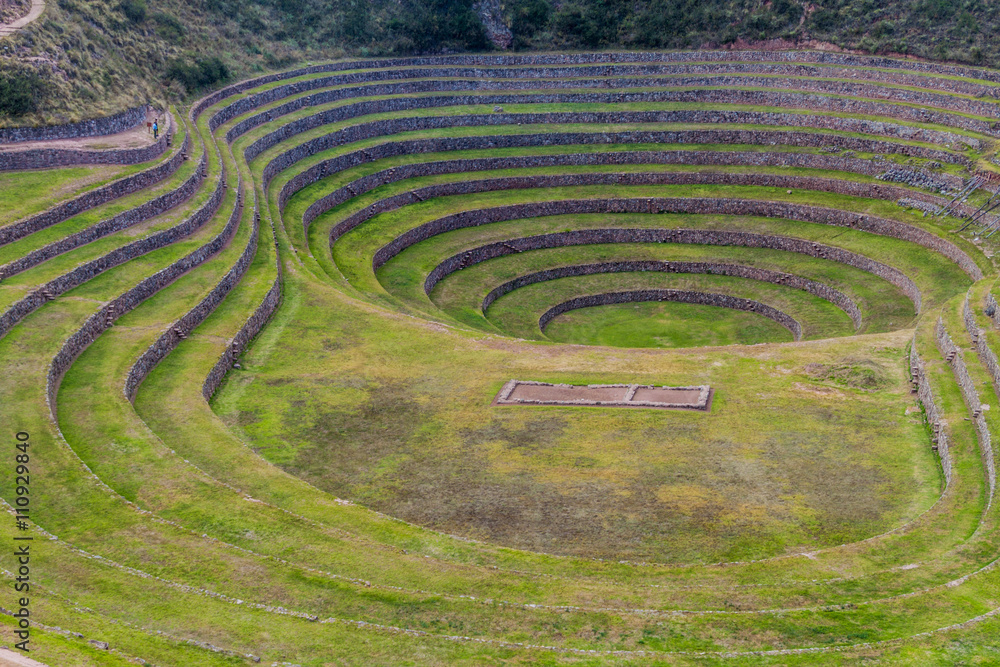 Round agricultural terraces of Incas at Moray, Sacred Valley, Peru Round agricultural terraces of Incas at Moray, Sacred Valley, Peru