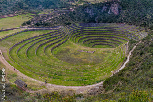Round agricultural terraces of Incas at Moray, Sacred Valley, Peru