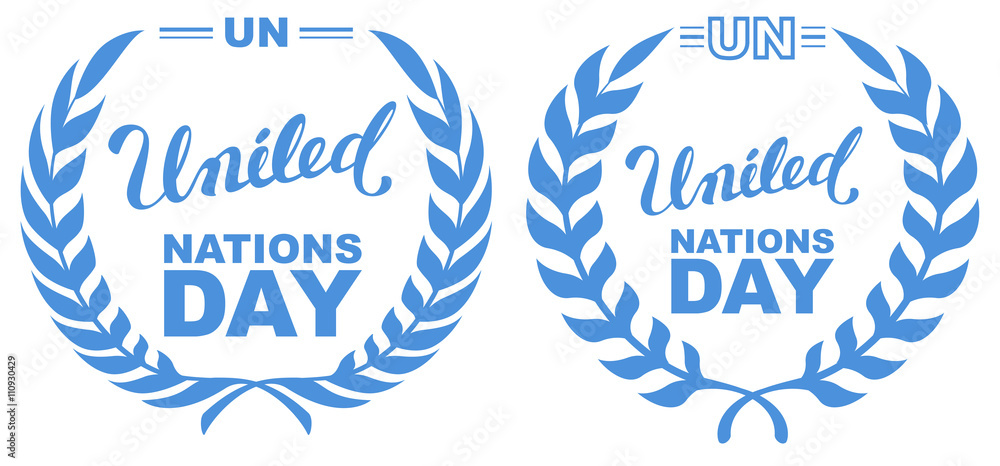 International Day of UN Peacekeepers. Lettering text united nations day