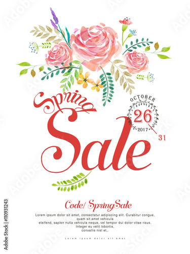 graceful spring sale poster design