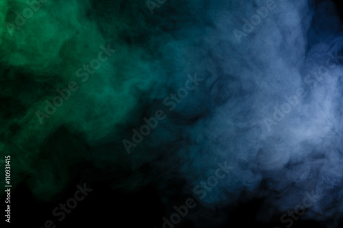 Abstract blue-green smoke hookah.