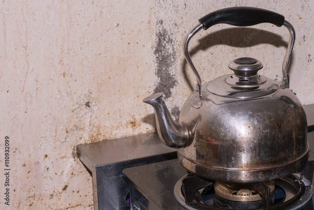 steel Kettle on stove - Dirty kettle steel Kettle on stove - Dirty kettle