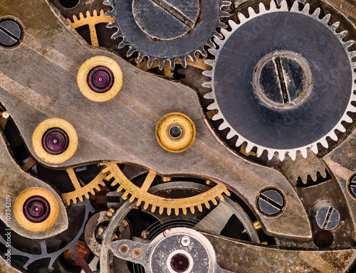 The interior of a pocket watch.