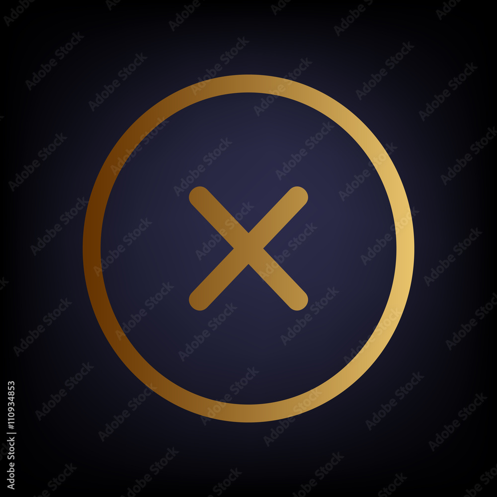 Obraz premium Cross sign. Golden style icon