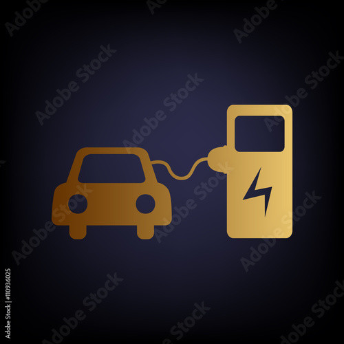 Electric car battery charging sign