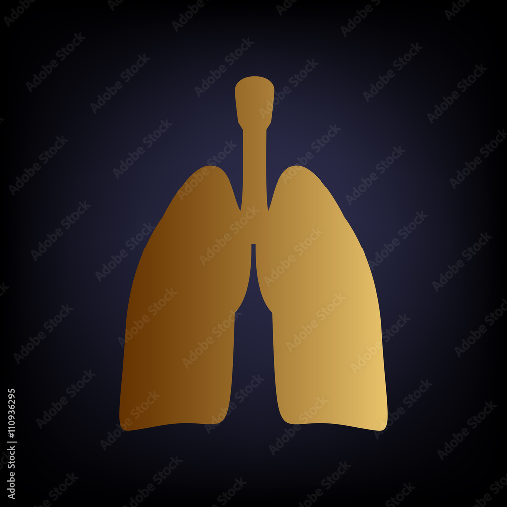 Obraz premium Human organs. Golden style icon