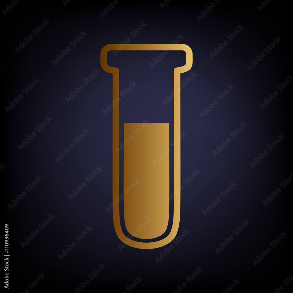 Tube icon. Golden style icon Tube icon. Golden style icon