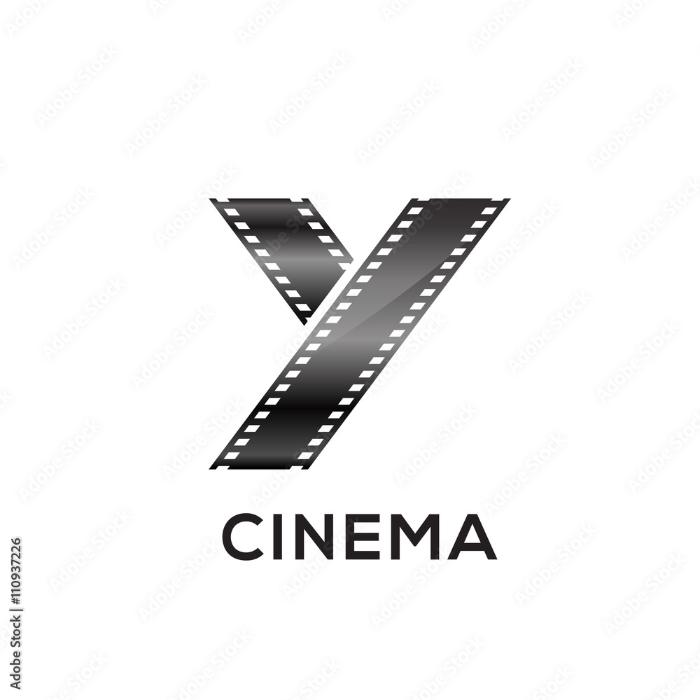 Abstract letter Y logo for negative videotape film production Abstract letter Y logo for negative videotape film production