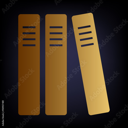 Row of binders, office folders icon