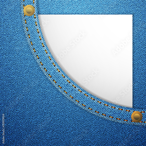 denim pocket and blank paper