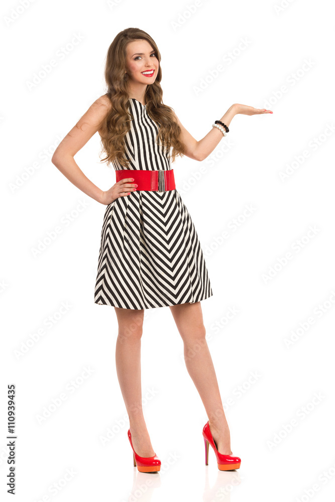 Elegant Smiling Woman Presenting Elegant Smiling Woman Presenting