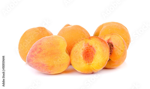 Yellow peach on white background