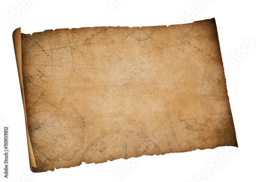 old map isolated with clipping path included