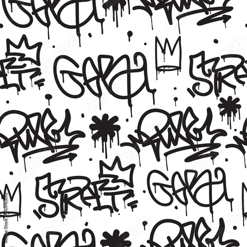 Graffiti background seamless pattern