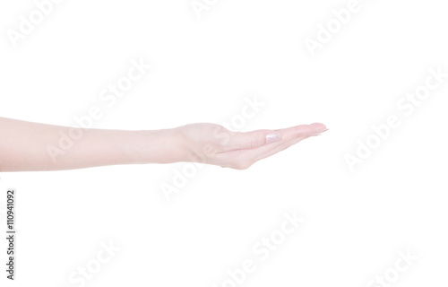 women hand sign isolated on white background