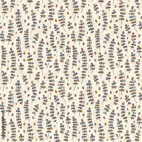  Simple herb floral pattern, hand drawn