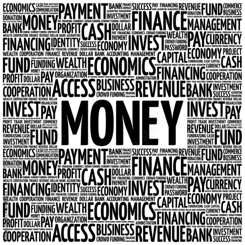 MONEY word cloud, business concept