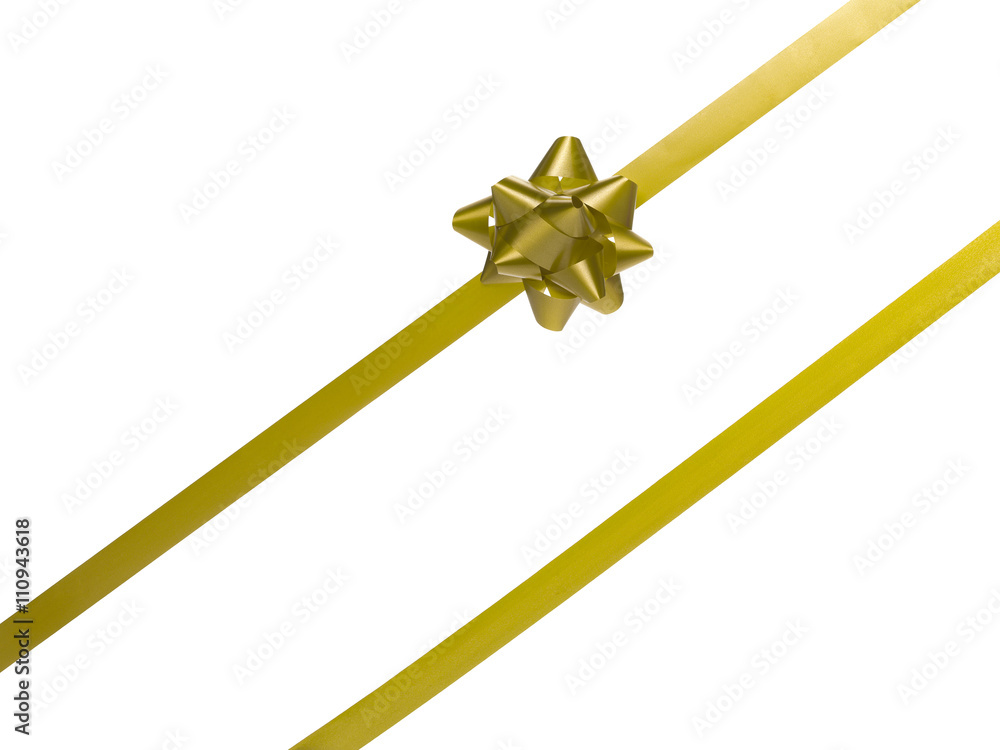 yellow ribbon with gift bow. yellow ribbon with gift bow.