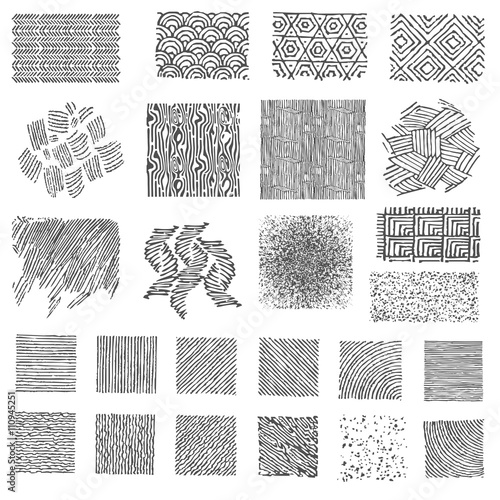 Set of hand drawn marker patterns