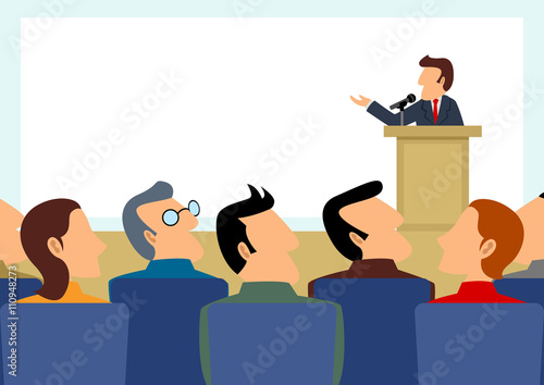 Man Giving A Speech On Stage