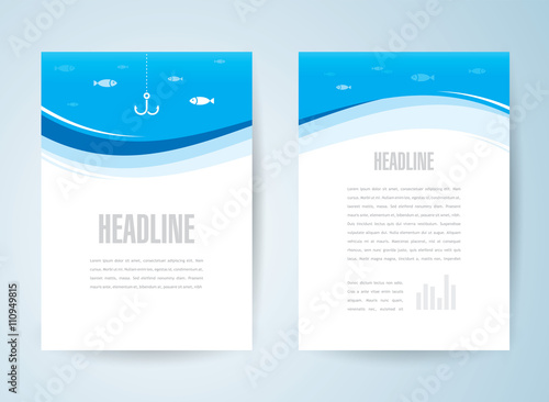 flyer brochure design template background fisher