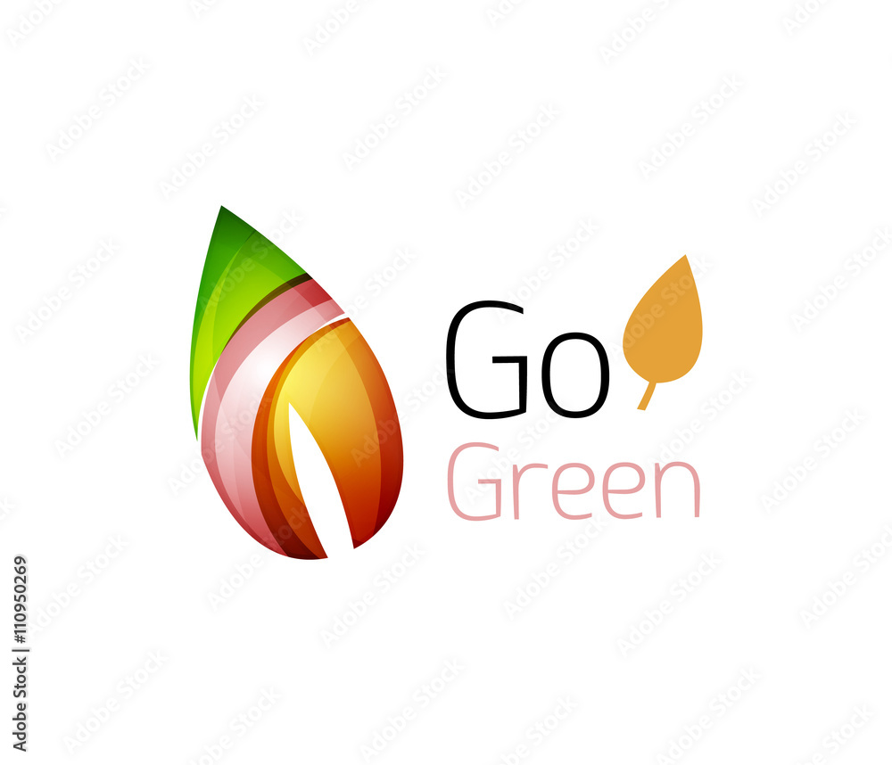 Minimalistic modern abstract leaf design, nature logo Minimalistic modern abstract leaf design, nature logo