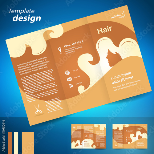 brochure folder leaflet hair salon element locks beauty hairdres