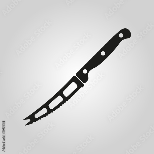 The knife for cheese icon. Knife and chef, kitchen symbol.UI. Web. Logo. Sign. Flat design. App.