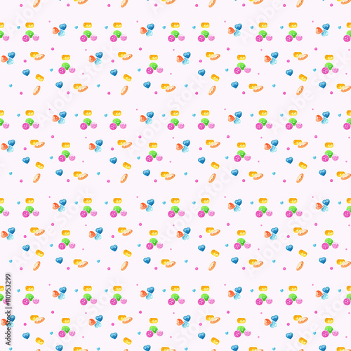 Handdraw sweet watercolor  buttons seamless pattern for paper and fabric design © mariko_s