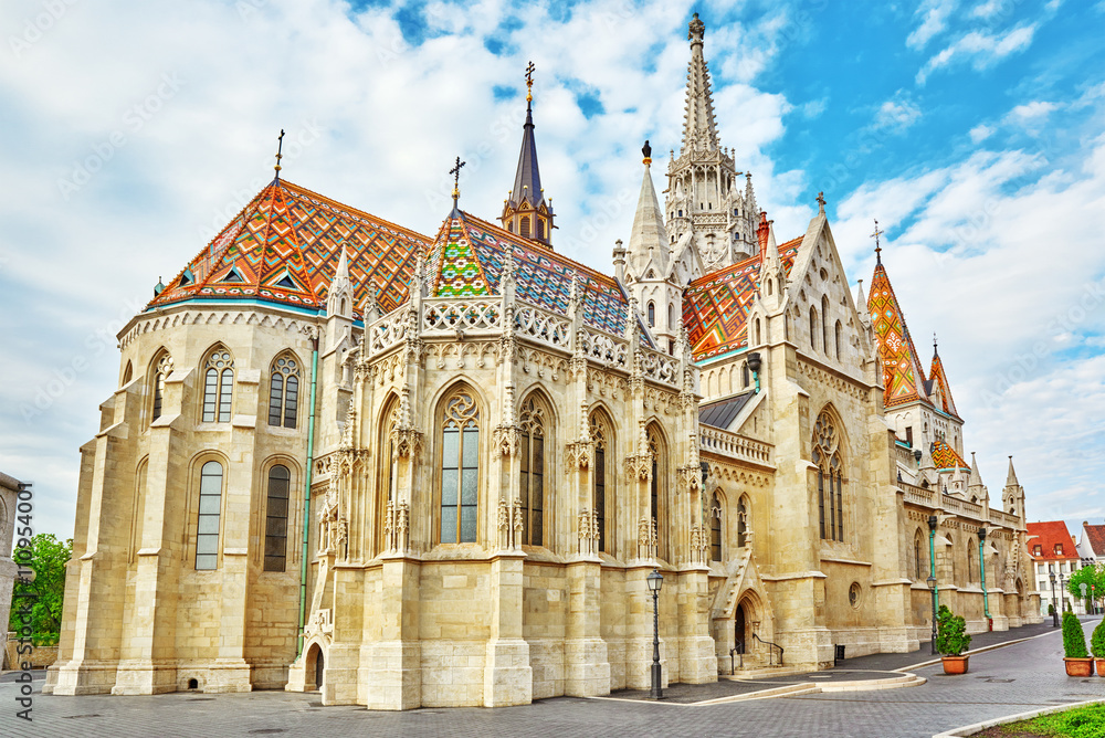 Naklejka premium St. Matthias Church in Budapest. One of the main temple in Hunga