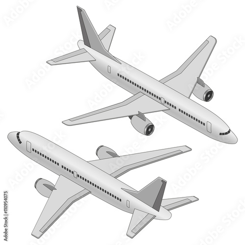 Isometric plane on a white background. 