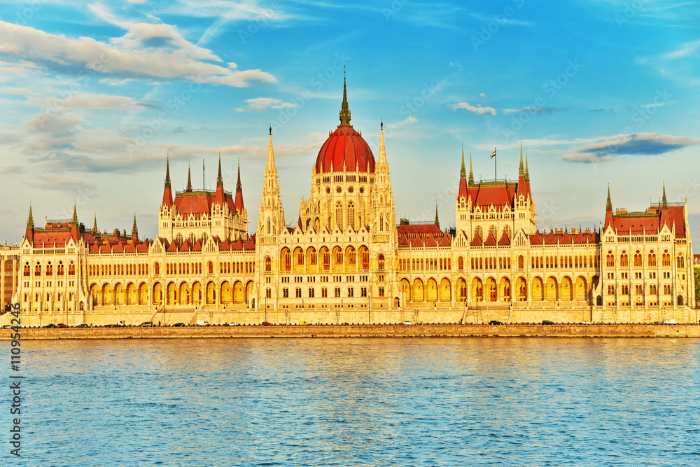 Fototapeta premium Hungarian Parliament at daytime. Budapest. One of the most beaut