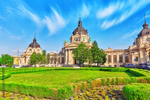 Photography Main building of Szechenyi Baths, Hungarian thermal bath complex