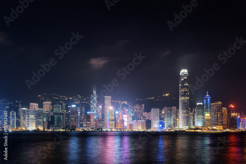 Night view of Hong Kong Island skyline