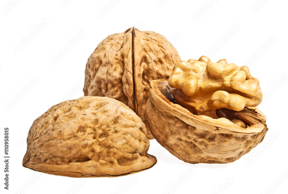 Dried walnuts isolated on white background Dried walnuts isolated on white background