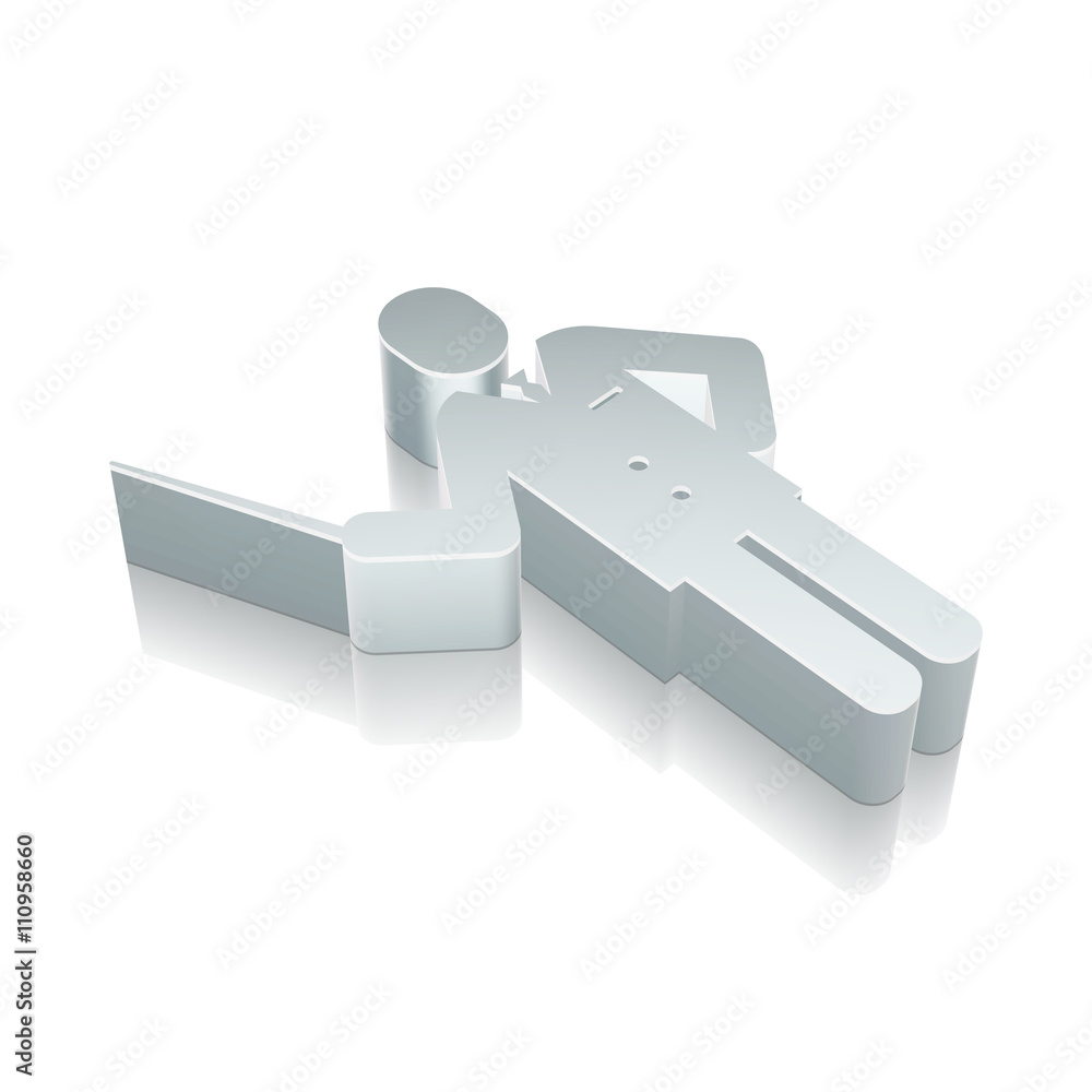 3d metallic Teacher icon with reflection, vector illustration. 3d metallic Teacher icon with reflection, vector illustration.