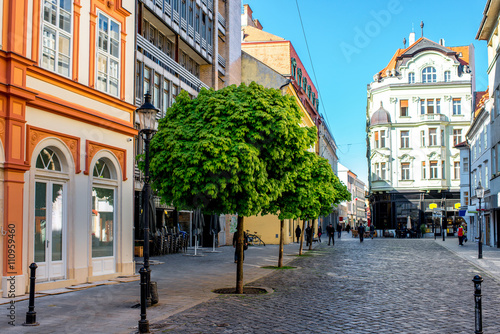 Laurinska street view in old town of Bratislava city, Slovakia