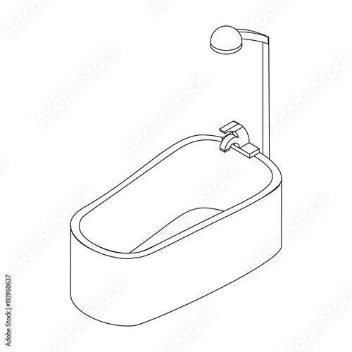 Bathroom shower icon, isometric 3d style