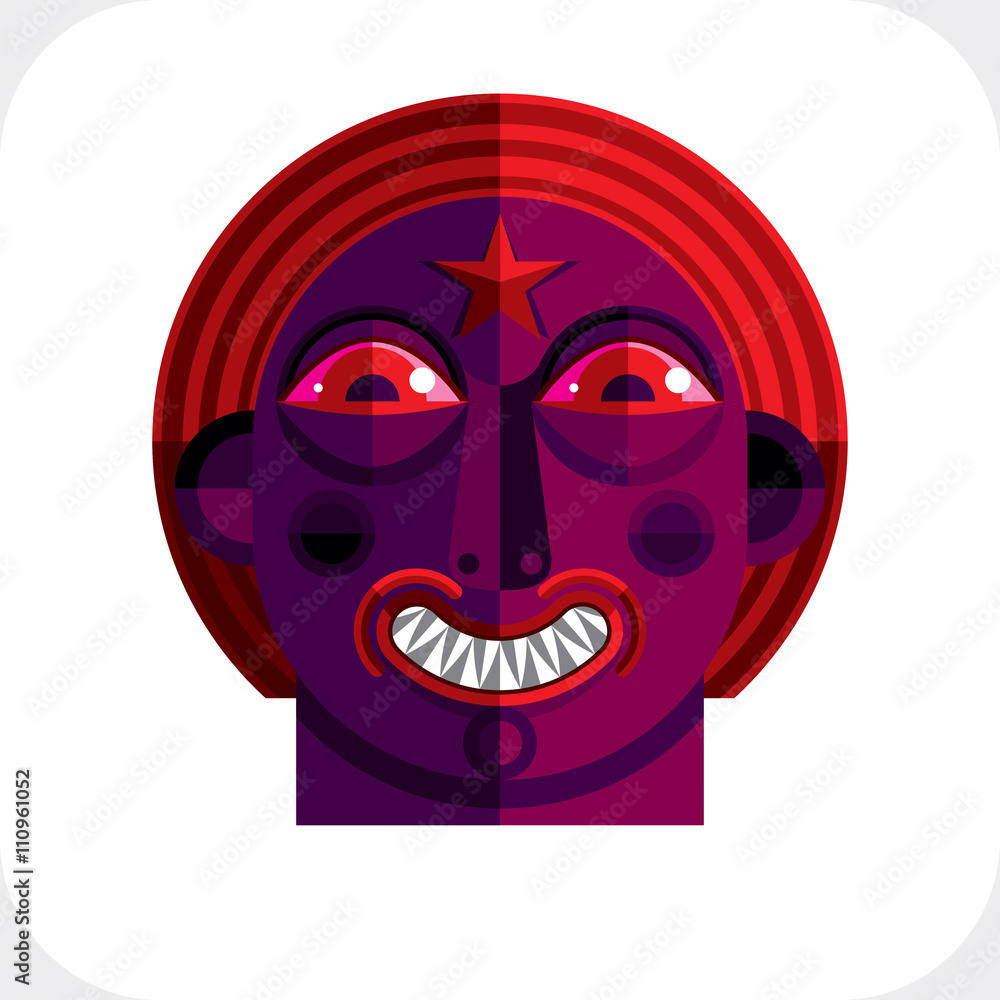 Vector illustration of bizarre modernistic avatar, cubism theme Vector illustration of bizarre modernistic avatar, cubism theme